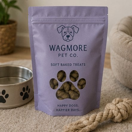 Customized stand up pouches for pet treat releases
